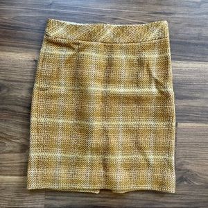 Jcrew Gold Mustard Wool Tweed Skirt Size 2